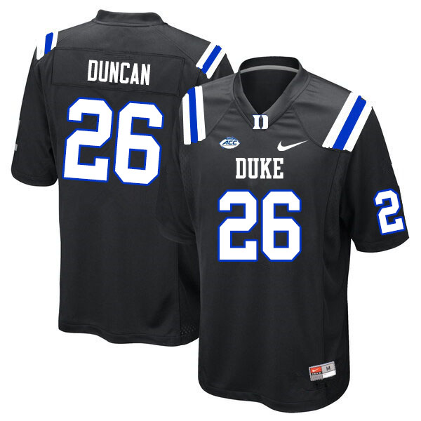 Youth #26 Troy Duncan Duke Blue Devils College Football Jerseys Sale-Black